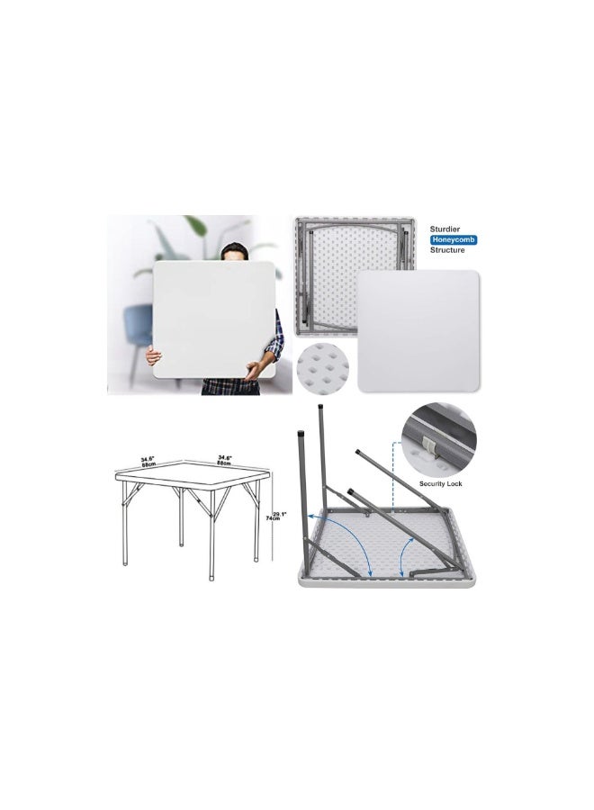 SunBoat Commerce 5-piece folding furniture set featuring an 88 cm table and four lime green chairs - Image 4